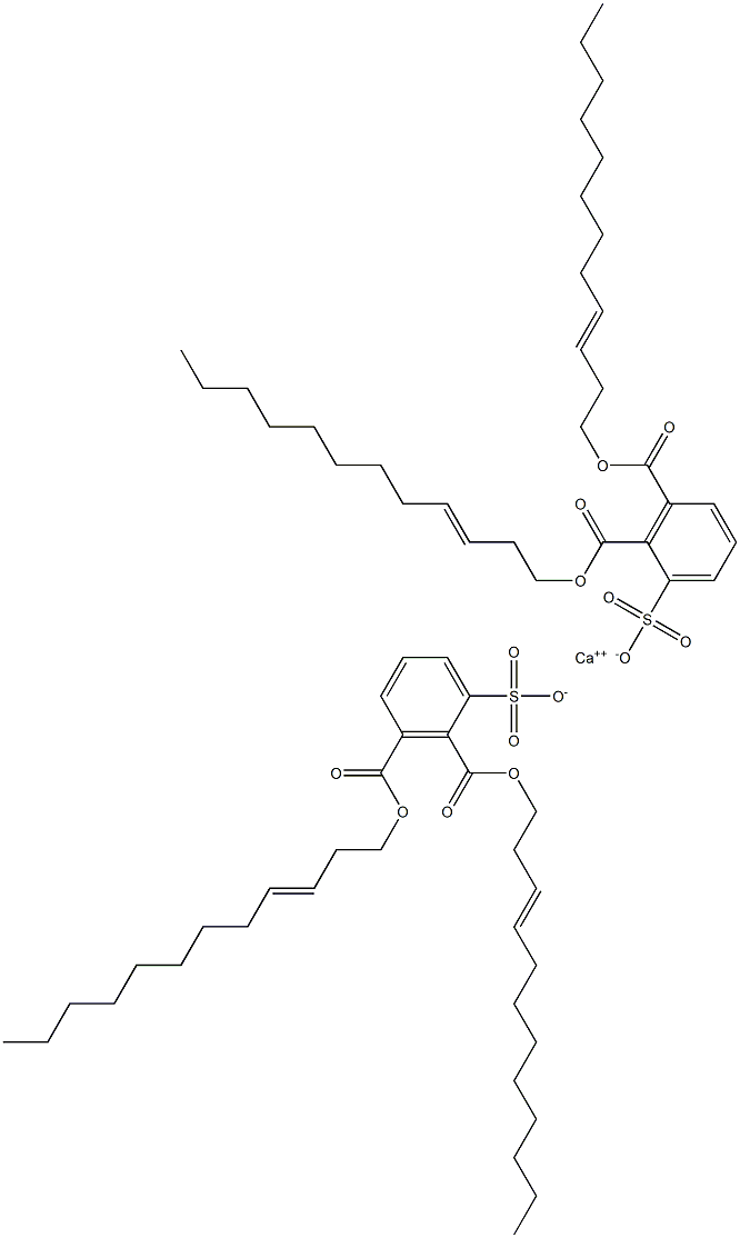 Bis[2,3-di(3-dodecenyloxycarbonyl)benzenesulfonic acid]calcium salt Structure