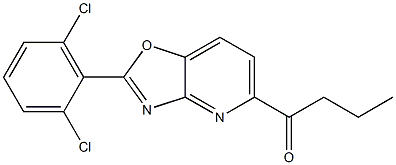 2-(2,6-ジクロロフェニル)-5-ブタノイルオキサゾロ[4,5-b]ピリジン 化学構造式