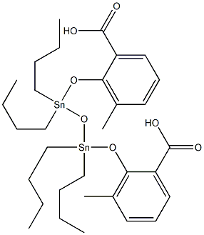 Bis(3-methylsalicylic acid)1,1,3,3-tetrabutyl-1,3-distanna-2-oxapropane-1,3-diyl ester 结构式