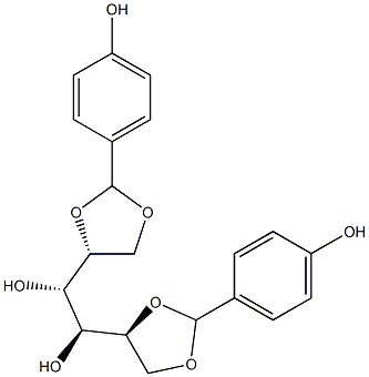 1-O,2-O:5-O,6-O-Bis(4-hydroxybenzylidene)-D-glucitol Structure