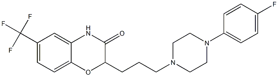 2-[3-[4-(4-フルオロフェニル)ピペラジン-1-イル]プロピル]-6-トリフルオロメチル-2H-1,4-ベンゾオキサジン-3(4H)-オン 化学構造式