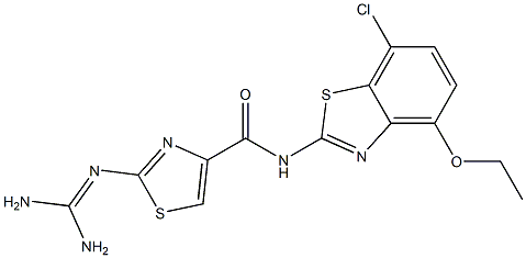 2-(ジアミノメチレンアミノ)-N-(7-クロロ-4-エトキシ-2-ベンゾチアゾリル)チアゾール-4-カルボアミド 化学構造式