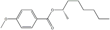 (+)-p-アニス酸(S)-1-メチルヘプチル 化学構造式