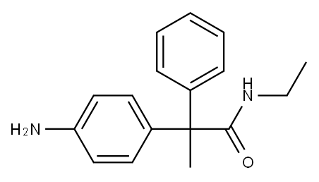 2-(p-アミノフェニル)-N-エチル-2-フェニルプロピオンアミド 化学構造式