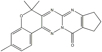 3,6,6-Trimethyl-10,11-dihydro-6H,12H-7,8,12a,13-tetraaza-5-oxa-9H-benzo[a]cyclopent[i]anthracen-12-one Struktur