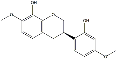 (3R)-8,2′-二羟基-7,4′-二甲氧基异黄烷, , 结构式