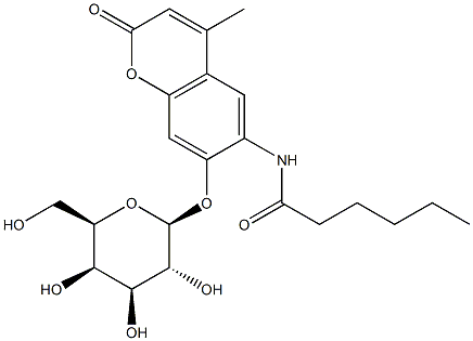 6-Hexanoylamino-4-methylumbelliferyl b-D-galactopyranoside Struktur