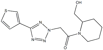 1-[2-(HYDROXYMETHYL)PIPERIDIN-1-YL]-2-[5-(THIOPHEN-3-YL)-2H-1,2,3,4-TETRAZOL-2-YL]ETHAN-1-ONE 化学構造式