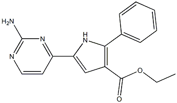 ethyl 5-(2-aminopyrimidin-4-yl)-2-phenyl-1H-pyrrole-3-carboxylate Struktur