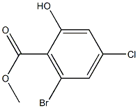 2-羟基-4-氯-6-溴苯甲酸甲酯, , 结构式