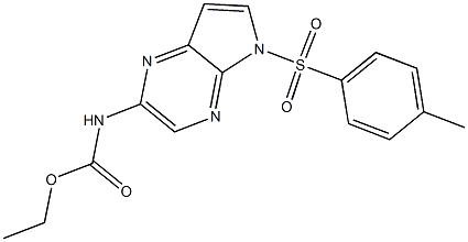 (5-甲苯磺酰-5H-吡咯[2,3-B]吡嗪-2-基)氨基甲酸乙酯, , 结构式