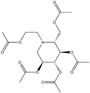 (2R,3R,4R,5S)-1-[2-(Acetyloxy)ethyl]-2-[(acetyloxy)methyl]-3,4,5-piperidinetriol 3,4,5-Triacetate Structure