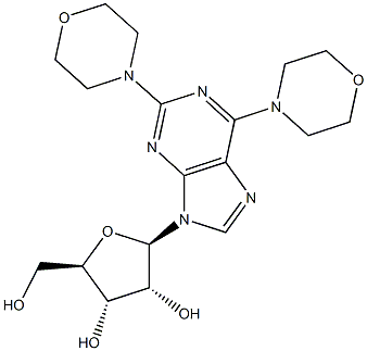 2,6-Bis(4-morpholinyl)-9-beta-D-ribofuranosyl-9H-purine Structure