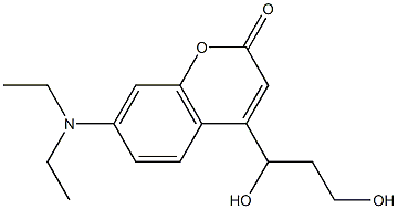 7-(diethylamino)-4-(1,3-dihydroxypropyl)-2H-chromen-2-one 结构式