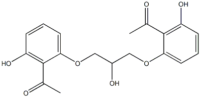 1,3-双(2-乙酰-3-羟基苯氧基)-2-丙醇, , 结构式