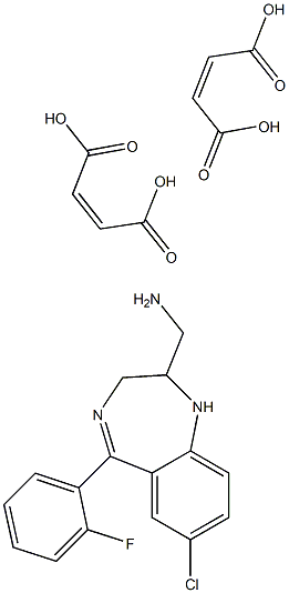 7-Chloro-5-(2-fluorophenyl)-2-aminomethyl-2,3-dihydro-1H-1,4 benzodiazepine dimaleate Structure