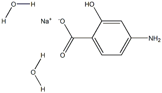 二水合4-氨基-2-羟基苯甲酸钠 结构式