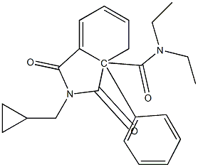Trans-1-phenyl-1-diethylaminocarbonyl-phthalimidomethylcyclopropane 化学構造式