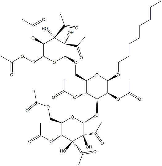 n-Octyl-2,4-O-diacetyl 3,6-Di-O-(2,3,4,6-O-tetraacetyl-a-D-mannopyranosyl)-b-D-mannopyranoside Structure