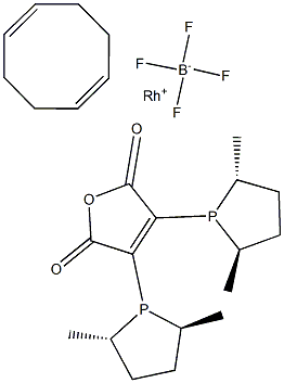 (+)-2,3-Bis[(2S,5S)-2,5-dimethylphospholanyl]maleicanhydride(1,5-cyclooctadiene)rhodium(I)tetrafluoroborate,98%[catASiumM(S)Rh],,结构式