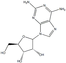 9-[-D-ribofuranosyl]-2,6-diaminopurine Struktur