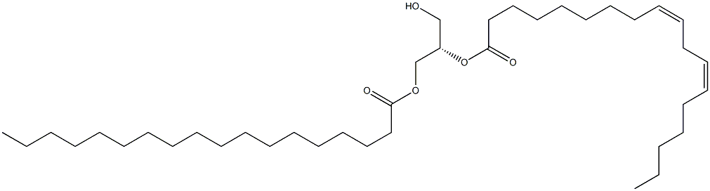 1-octadecanoyl-2-(9Z,12Z-octadecadienoyl)-sn-glycerol Structure