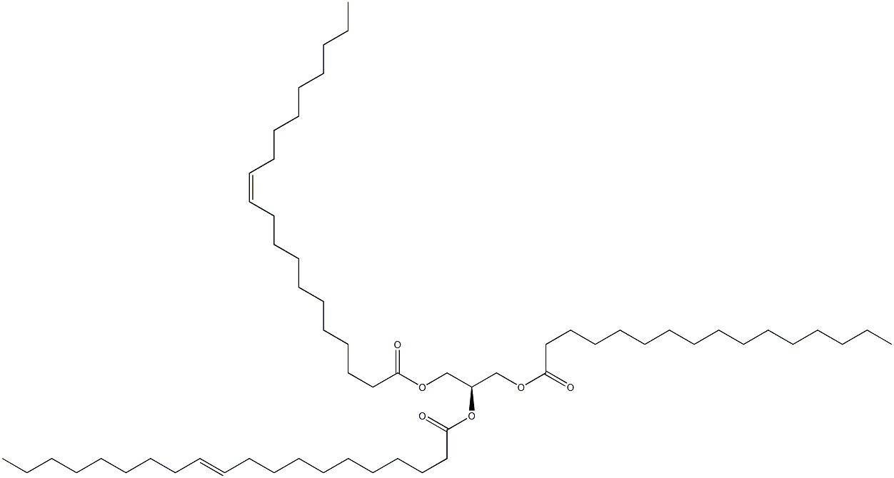 1-hexadecanoyl-2,3-di-(11Z-eicosenoyl)-sn-glycerol Struktur