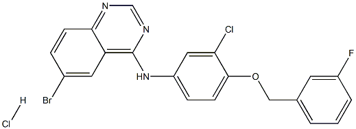 N-{3-CHLORO-4-[(3FLUOROBENZYL)OXY]PHENYL}-6-BROMO-4-QUINAZOLINAMINE HYDROCHLORIDE Structure