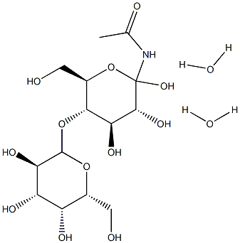 1-acetamido-4-O-galactopyranosyl-glucopyranose dihydrate Struktur