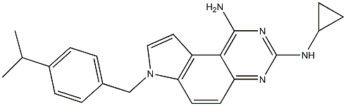 N3-cyclopropyl-7-((4-(1-methylethyl)phenyl)methyl)-7H-pyrrolo(3, 2-f)quinazoline-1,3-diamine Structure