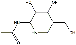 2-acetamido-5-hydroxymethylpiperidine-3,4-diol Struktur