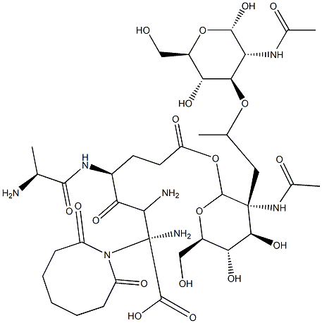 (N-acetylmuramyl-N-acetylglucosaminyl)-alanyl-glutamyl-diaminopimelyl-alanine Struktur