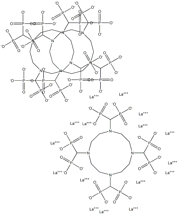 lanthanum(III) 1,4,7,10-tetraazacyclododecane-N,N',N'',N'''-tetrakis(methylenephosphonate) Struktur