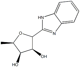 (5-deoxylyxofuranosyl)benzimidazole Struktur