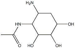 4-acetamido-5-amino-1,2,3-cyclohexanetriol Struktur