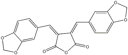 (3Z,4Z)-3,4-bis(benzo[1,3]dioxol-5-ylmethylidene)oxolane-2,5-dione Structure