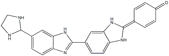 4-[5-(5-imidazolidin-2-yl-3H-benzoimidazol-2-yl)-1,3-dihydrobenzoimidazol-2-ylidene]cyclohexa-2,5-dien-1-one Struktur