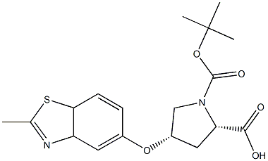 (2S,4S)-4-(2-Methyl-3a,7a-dihydro-benzothiazol-5-yloxy)-pyrrolidine-1,2-dicarboxylic acid 1-tert-butyl ester 结构式
