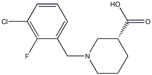 (3R)-1-(3-chloro-2-fluorobenzyl)piperidine-3-carboxylic acid Struktur