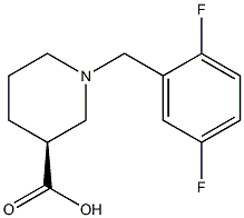 (3S)-1-(2,5-difluorobenzyl)piperidine-3-carboxylic acid Struktur