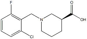 (3S)-1-(2-chloro-6-fluorobenzyl)piperidine-3-carboxylic acid Struktur