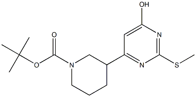 tert-butyl 3-[6-hydroxy-2-(methylsulfanyl)pyrimidin-4-yl]piperidine-1-carboxylate Structure