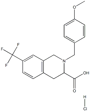 2-(4-methoxy-benzyl)-7-trifluoromethyl-1,2,3,4-tetrahydro-isoquinoline-3-carboxylic acid hydrochloride Structure