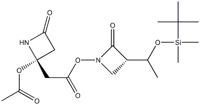 4-ACETOXYAZETIDINONE(3S,4R)-4-ACETOXY-3-[(R)-1-(TERT-BUTYLDIMETHYLSILYLOXY)ETHYL]AZETIDIN-2-ONE Struktur