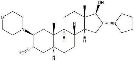 (2B.,3A.,5A.,16A,17B)-2-(4-MORPHOLINYL)-16-(1-PYRROLIDINYL)-ANDROSTANE-3,17-DIOL 结构式