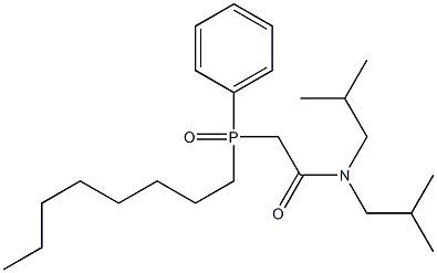 Acetamide, N,N-bis(2-methylpropyl)-2-(octylphenylphosphinyl)- Struktur