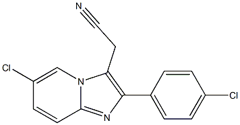 6-CHLORO-2-(4-CHLOROPHENYL)IMIDAZO[1,2-A]PYRIDINE-3-ACETONITRILE Structure