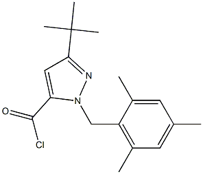 3-(TERT-BUTYL)-1-(2,4,6-TRIMETHYLBENZYL)PYRAZOLE-5-CARBONYL CHLORIDE