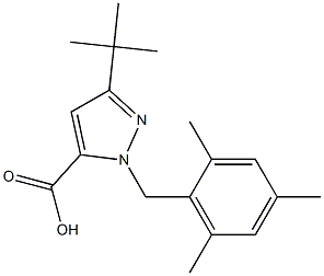 3-(TERT-BUTYL)-1-(2,4,6-TRIMETHYLBENZYL)PYRAZOLE-5-CARBOXYLIC ACID