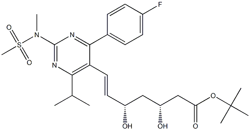 (+)-(3R,5S),TERT-BUTYL7-[4-(4-FLUOROPHENYL)-6-ISOPROPYL-2-(N-METHYL-N-METHYLSULPHONYLAMINO)-PYRIMIDIN-5-YL]-3,5-DIHYDROXY-6(E)-HEPTENATE Struktur